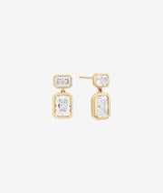 SHASHI Emerald Baguette Drop Earrings
