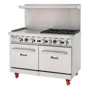 Migali C-RO4-24GL-NG 48" 4 Burner Gas Range w/ Griddle & (2) Space Saver Ovens, Natural Gas