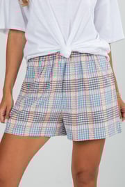 Great Days Ahead Blue Plaid Shorts