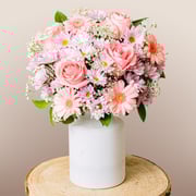 Dressed in Pink: Roses and Gerberas