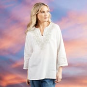 White Top with Silver Embroidery