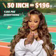 【Flash Sale】28 Inch=$170 P4/27 Honey Blonde Highlights Ready To Wear Wigs Pre-Plucked 13x4 Lace Front Glueless Wig