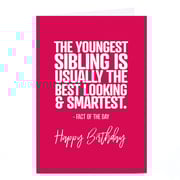 Personalised Punk Birthday Card - Youngest Sibling