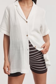 Nevaro Knit Shorts V2 (Choc/White Stripe) - FINAL SALE