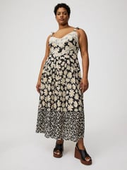 Lace-Trim Drop-Waist Maxi Dress