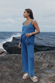 Clovelly Crochet Tank (Blue)