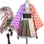Rolecosplay Demon Slayer Kanroji Mitsuri 5th Anniversary Dress Cosplay Costume Halloween Set