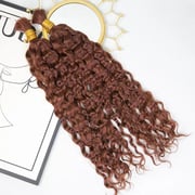 #33 Dark Auburn Water Wave Bulk Hair Extensions for Braiding