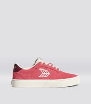 NAIOCA Watermelon Suede Ivory Logo Ruby Wine Sneaker Women