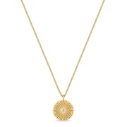 14k Small Sunbeam Medallion Box Chain Necklace