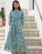Peacock Border Kelia Dress