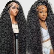 40 Inch 13x6 HD Lace Front Wig Pre Plucked Curly Glueless Lace Frontal Human Hair Wigs for Women