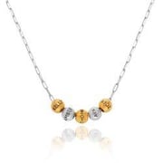 Mixed Metals Balance Bead Necklace with Sterling Silver Link Chain