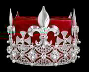 Men's King Round Crown Gold Red Velvet 5.5" tall