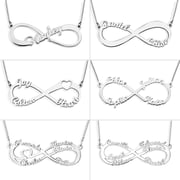 Sterling Silver Infinity Necklace with Customized Name