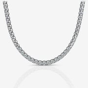 Four-Prong Lab Grown Diamond Riviera Tennis Necklace 18kt White Gold