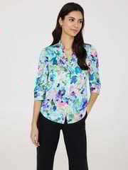 Floral Print Satin Blouse