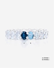 Lab Grown Oval Diamond and Birthstone Eternity Band