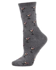 Women's Soft Martini Cocktails Cashmere Blend Crew Socks