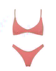 MAIA - PRON Red Gingham  Crop Bikini Set