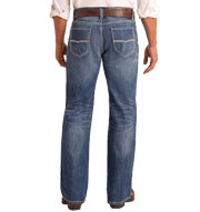 Relaxed Fit Medium Wash Straight Leg Jeans