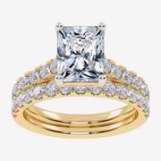 (G-H / Vs2-Si1) Womens 2 CT. T.W. Lab Grown White Diamond 14K Gold Side Stone Bridal Set