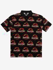 Repeat Logo Black Polo Shirt