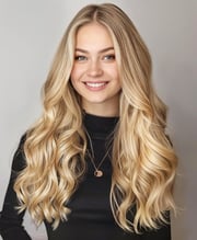 invisible clip-in hair extensions honey blonde.