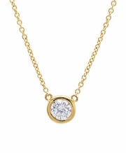 Solitaire Bezel Pendant Small Finished in 18kt Yellow Gold