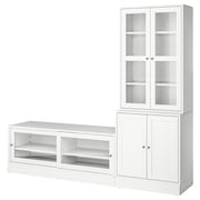 HAVSTA TV storage combination/glass doors - white 241x47x212 cm