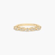 Bezel and Pavé Set Diamond Wedding Ring In 14K Yellow Gold (2.00mm)