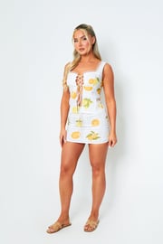 Alexis Lemon Print Mini Skirt