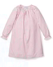 Girl's Twill Delphine Nightgown in Antique Red Ticking