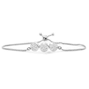 3 Carat Lab Grown Diamond Bolo Bracelet In Sterling Silver, Adjustable 6-9 Inches