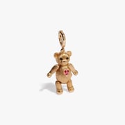 18k Yellow Gold, Diamond, Ruby Teddy Bear Locket Charm Pendant