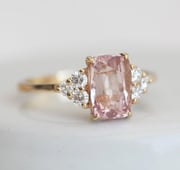 Rita Peach Sapphire Diamond Ring