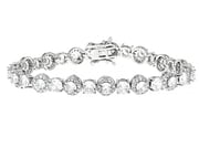 Pre-Owned White Cubic Zirconia Rhodium Over Brass Tennis Bracelet 20.64ctw
