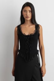 RUFFLED LACE TANK TOP