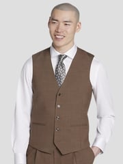 Slim Fit Wool Blend Sharkskin Suit Vest