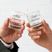 Personalized 12 or 16 oz. Mason Jar Drinking Glass Favor - Anniversary | More Occasions
