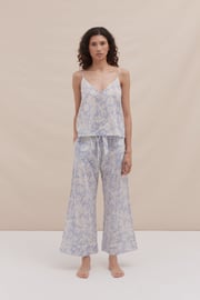Cami Top and Wide Leg Trouser Set Alma Fig Print Blue