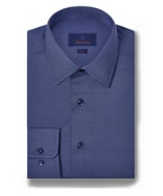 SBSP10010412 | Navy Geometric Dot Print Dress Shirt