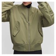Green Oversized Bomber Jacket