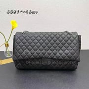 Large Flap Shoulder Bag - 46cm Designer Handbag, Quilted Caviar Leather, Elegant Chain Strap, Classic Style - Buy Now!