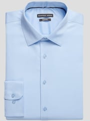 Slim Fit Cotton Blend Spread Collar Dress Shirt