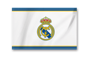 Real Madrid Crest Flag Small - White/Blue