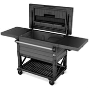 Keter Outdoor Rolling Patio Cooler and Insulated Beverage Cart, Gray (For Parts)