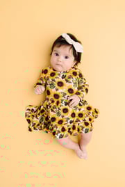 Wild Sunflower Bodysuit Bamboo Dress