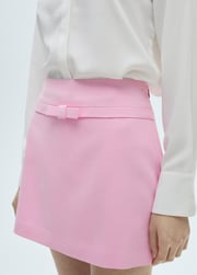 Korte rok met sierstrik - Dames | MANGO Nederland
