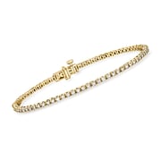 1.10 ct. t.w. Lab-Grown Diamond Tennis Bracelet in 18kt Gold Over Sterling. 8"